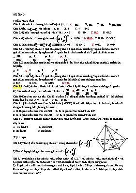 Đề ôn Toán lớp 11 (Đề 3)